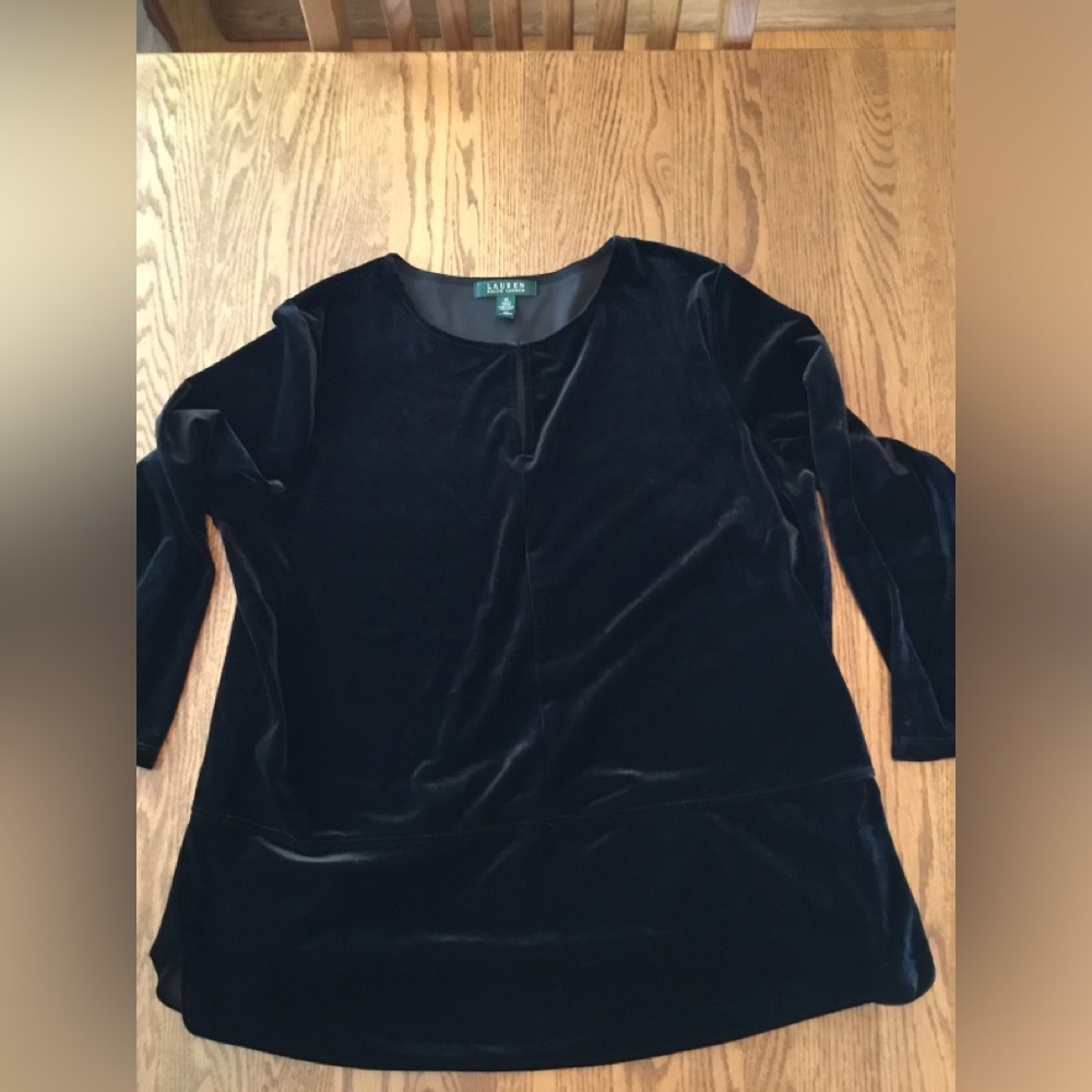 Women’s Plus, Ralph Lauren Velour Tunic Top, 1X Mini Dress